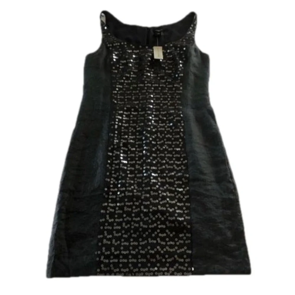 Ann Taylor Party Cocktail Gunmetal Silver Sequin Front Sheath Dress Size 8 NWT - Picture 3 of 14